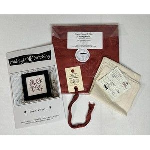 Midnight Stitching Love Letters Cross Stitch Kit & Impie Hattie & Bea Pocket LOT